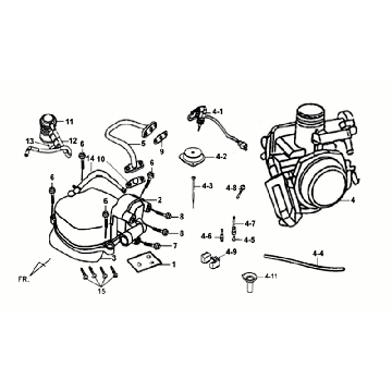 Cylinder Head Cover Carburetor Sym Orbit (BU289) blue
