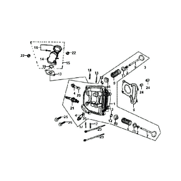 Cylinder head Kpl Manifold Sym Orbit (BU289) blue