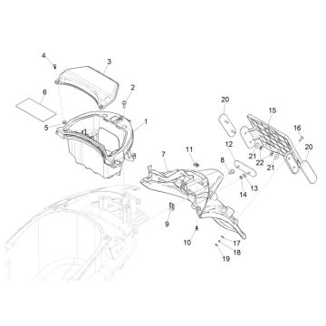 Piaggio Liberty 125 4-stroke 3V IE ABS rear covers (IGET Euro 5)