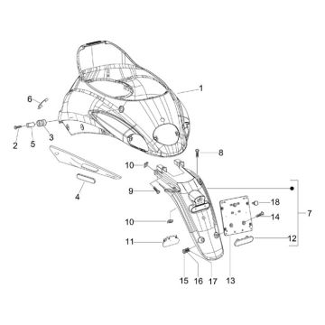 Side cover Piaggio Liberty 4-stroke white 595