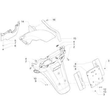 Rear covers - Mudflap Piaggio MP3 500 LT Business 2014-2016