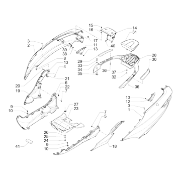 Side covers - Spoiler Piaggio MP3 500 LT Business 2014-2016 grey