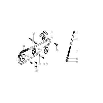 Camshaft chain - Chain guides Kymco K-Pipe 50 4T AC white