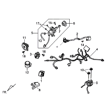 Wire Harness - Ignition Switch - Cdi Unit Sym Orbit II (WH8018P) white