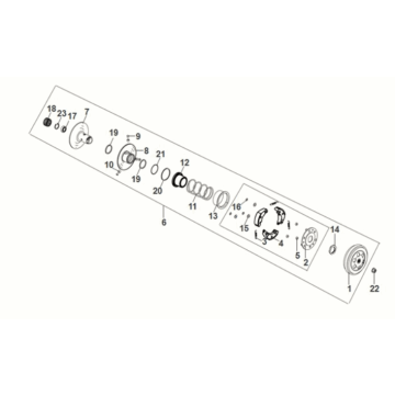 Sym Orbit III 50 E5 driven pulley assy