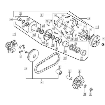 Variator coupling New Downtown 125I ABS