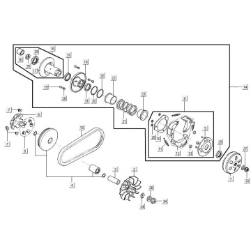 Variator coupling Kymco Agilitiy 16+4T 150I E4