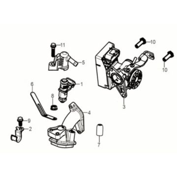ECU - Gasklephuis - Injector- Inlaatspruitstuk Sym Jet 14 50i Euro 5