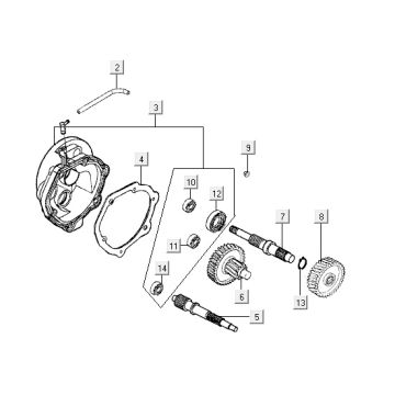 final transmission crankcase Kymco Agility 12 4-stroke 125 blue