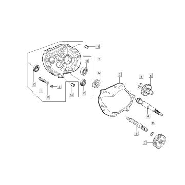 final transmission crankcase Kymco Sento 4-stroke blue