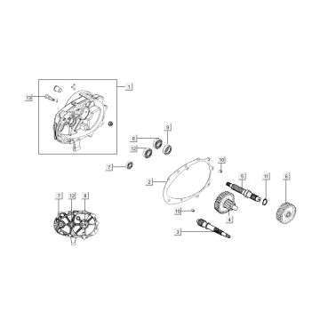 Final transmission crankcase Kymco Super8 4-stroke from 2009