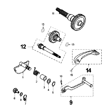 Final transmission - Kickstart Peugeot Elyseo black