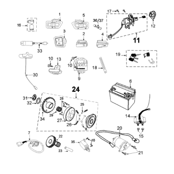 Elektrisch gedeelte Peugeot Tweet 125 E3 2010-2013