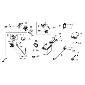 Electrical parts Sym Joymax 300i 4T LC ABS Euro 3 2014-2016