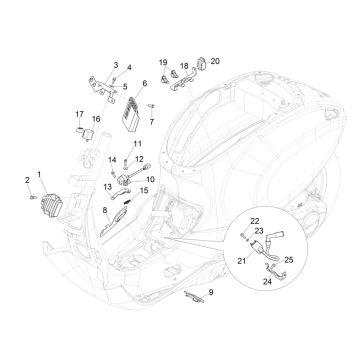Electric parts 2 Vespa Sprint 25km 4-stroke 3-valve (euro4 injection IGET)