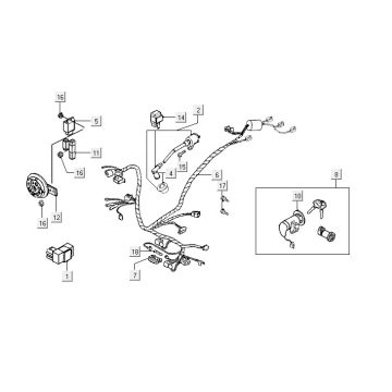 Electrical parts Kymco Vitality 50 2T AC pearl silver