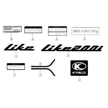 Emblems - Stickers Kymco Like 200i White