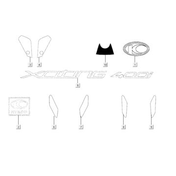 Emblems - Stickers Kymco Xciting 400i Yellow