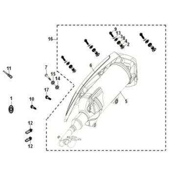 Exhaust Muffler Sym Symphony ST 125i LC E5
