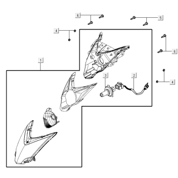 Headlight Kymco Agility 16+ 4T 150I E4