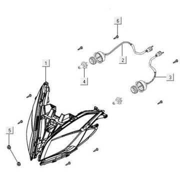 Headlight Kymco New Downtown 125I ABS
