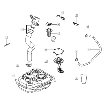 Fuel tank Kymco Agility 16+ 4T 150I E4