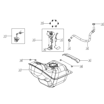 Fuel tank Kymco New Downtown 125I ABS