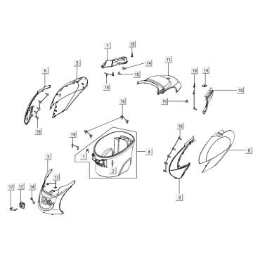 Motorschermen - Helmbak Kymco E-Vitality