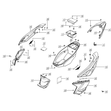 Buddy Box Kymco Agility 16+ 4T 150I E4 matte metallic silver