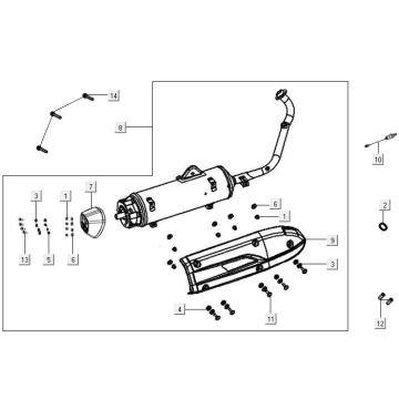 Exhaust Kymco New Downtown 125i 4T LC ABS