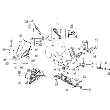 Handlebar Parts Kymco New Downtown 125I ABS
