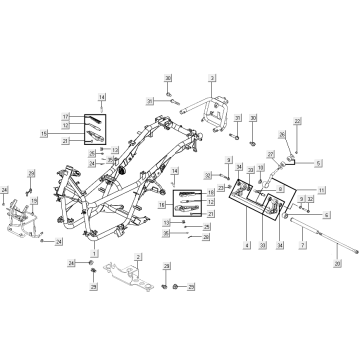 Frame - Engine mount - Subframe Kymco Xciting 500R EVO 4T LC