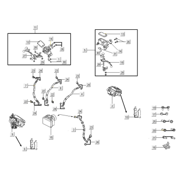 Brake system Kymco Agility 16+ 4T 150I E4