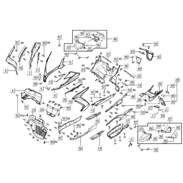 Front Center Caps Kymco New Downtown 125I ABS