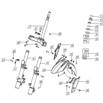 Front Fork Mudguard Kymco New Downtown 125I ABS