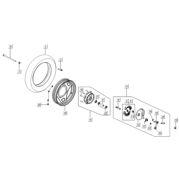 Front wheel Kymco E-Vitality