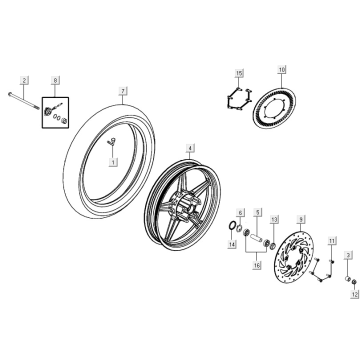 Front wheel Kymco Agility 16+ 4T 150I E4