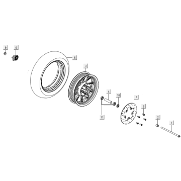 Front wheel Kymco New Like 150I E4