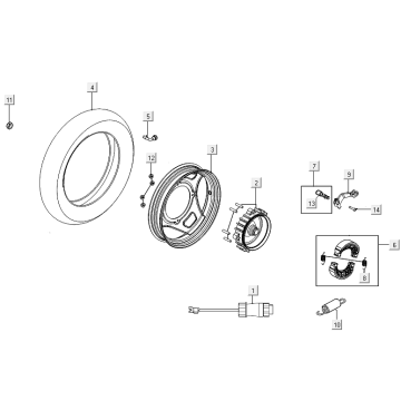 Rear wheel Kymco E-Vitality