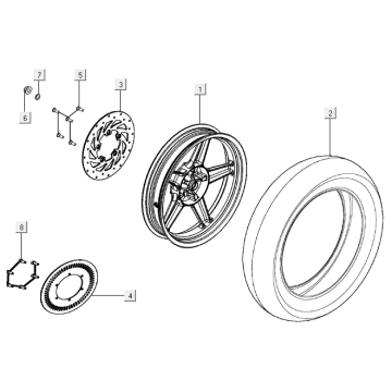Rear wheel Kymco Agility 16+ 4T 150I E4