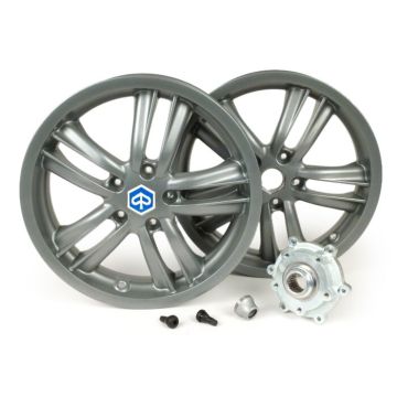 Wheel set including conversion set Piaggio 3.00-13 inch (10 spokes) type Piaggio MP3 Yourban suitable for Vespa GT, GTL, GTS 125-300, GTV silver