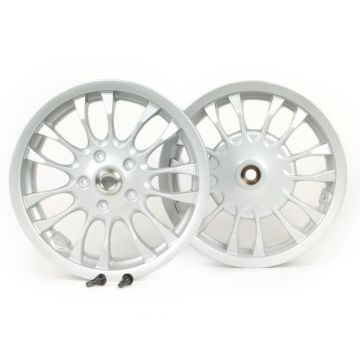 Wheel set Piaggio 3.00-12 inch 10 spokes type Sprint suitable for Vespa Sprint 50 (ZAPC53101), Sprint 125, Sprint 150, Primavera 50 (ZAPC53100), Primavera 125, Primavera 150 silver