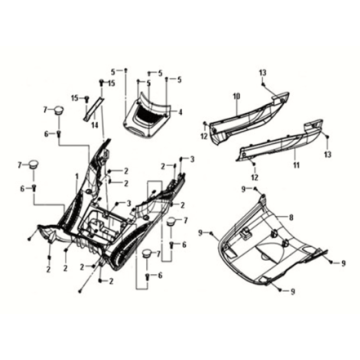 Floor panel - center cover Sym Fiddle III 50 E3 Black (BK-5560S)