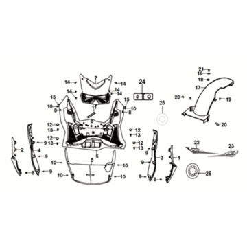 Floor panel - center cover Sym Jet 14 125I LC E5 2021-2024 WHITE (WH-006)