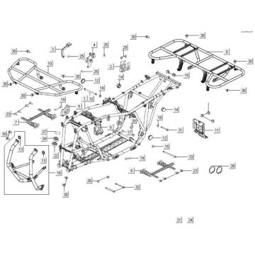 Frame parts Kymco MXU 50 2T AC