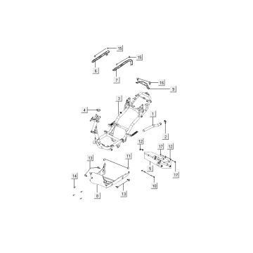 Frame - Engine mount - Subframe Kymco Agility Fat 12" 50 4T AC yellow