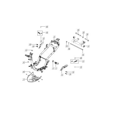 frame engine mount Kymco Super 8 4-stroke (2007-2009) Red black