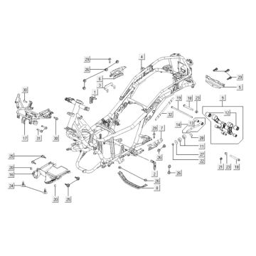 Frame parts Kymco Downtown 300i dark grey