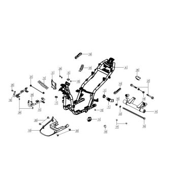 Frame parts Kymco Agility 16'+ 4-stroke injection euro4 matt grey