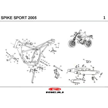 Frame Rieju Spike blue 2005 2-stroke
